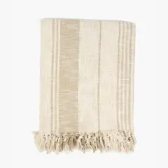 LOUNGE - Manta Algodón Textura Flecos Boho