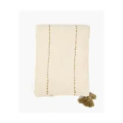 LOUNGE - Manta Boho Algodón Y Lana Beige