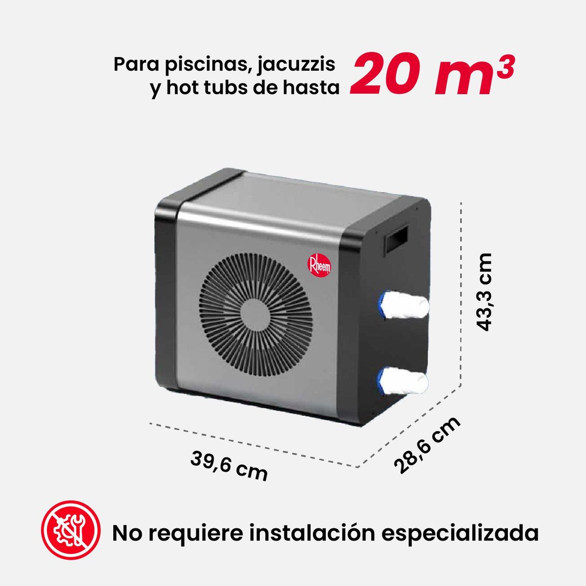 RHEEM - Bomba De Calor Piscina Crosswind 20m3 Rheem