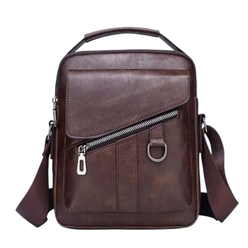 GENERICO - Bandolero bolso cruzado de hombro de Cuero PU para hombre