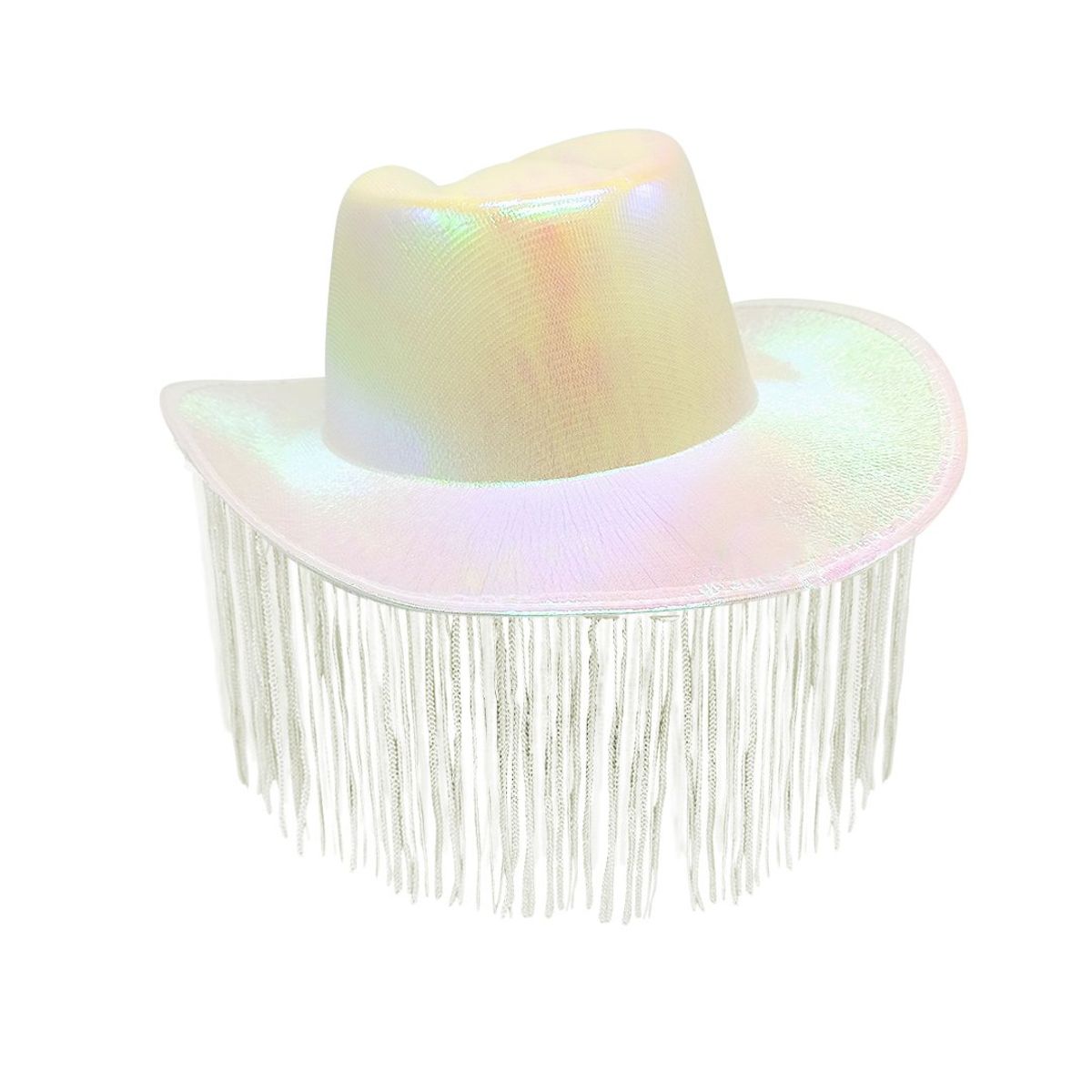 GENERICO - GORRO VAQUERO TIRAS NACARADO BLANCO X1 UNI