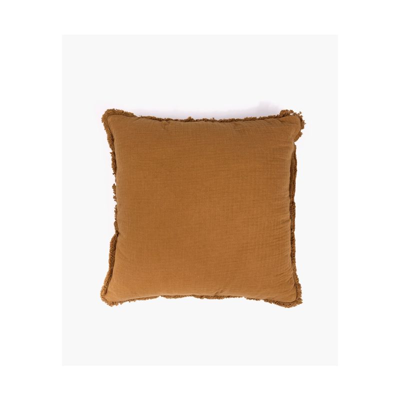 LOUNGE - Cojín Algodón Gauze Flecos 45 X 45 Cm Café LOUNGE