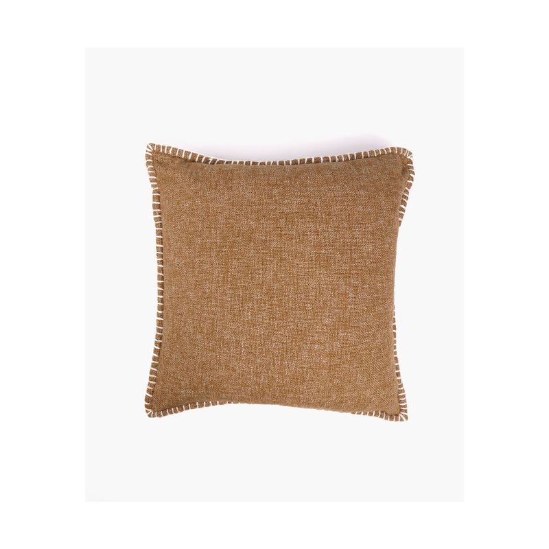 LOUNGE - Cojín Boho Algodón Costuras 45 X 45 Cm Camel LOUNGE
