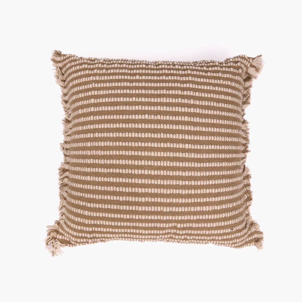 LOUNGE - Cojín Boho Algodón Costuras 45 X 45 Cm Verde LOUNGE