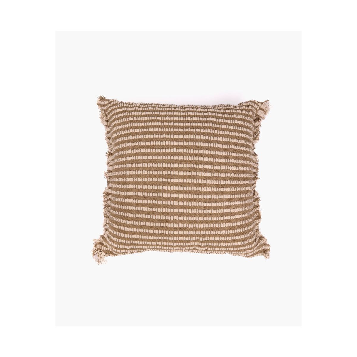 LOUNGE - Cojín Boho Algodón Costuras 45 X 45 Cm Verde LOUNGE