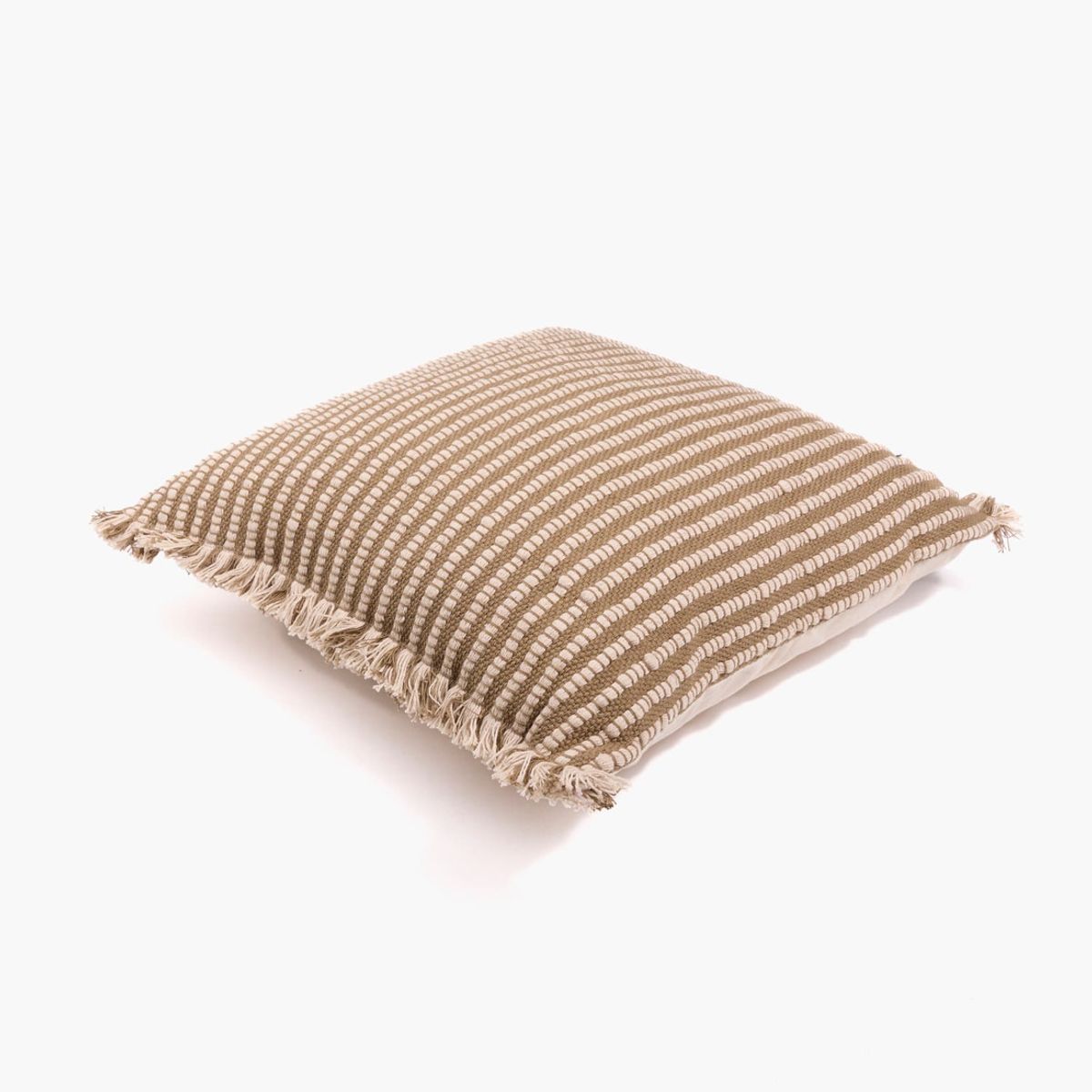 LOUNGE - Cojín Boho Algodón Costuras 45 X 45 Cm Verde LOUNGE