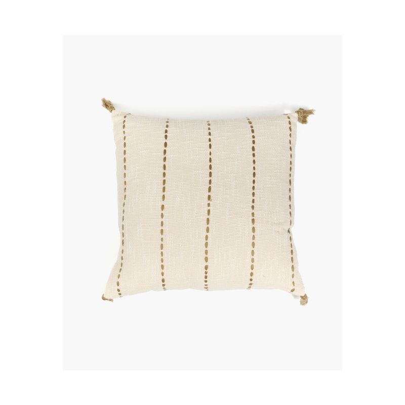 LOUNGE - Cojín Boho Algodón Y Lana 45 X 45 Cm Beige LOUNGE