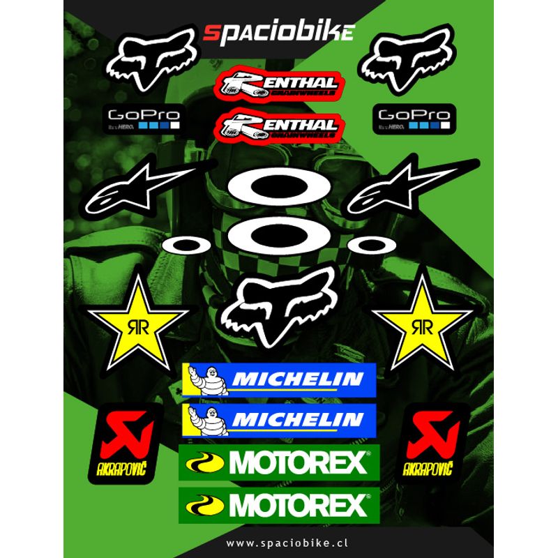 GENERICO - Kit de stickers varias marcar grande para motocicleta