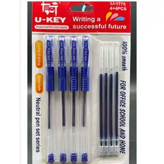 GENERICO - Set de boligrafos gel 4 unidades