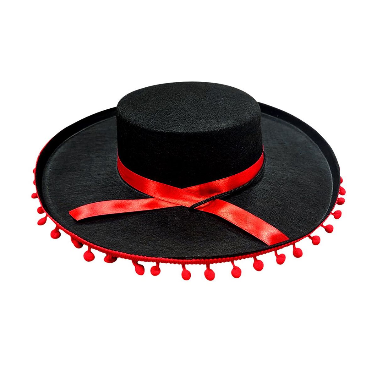 GENERICO - SOMBRERO POMPOM ROJO X1 UNI