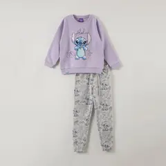 DISNEY - Buzo Niña Lilo & Stitch Flowers Lila