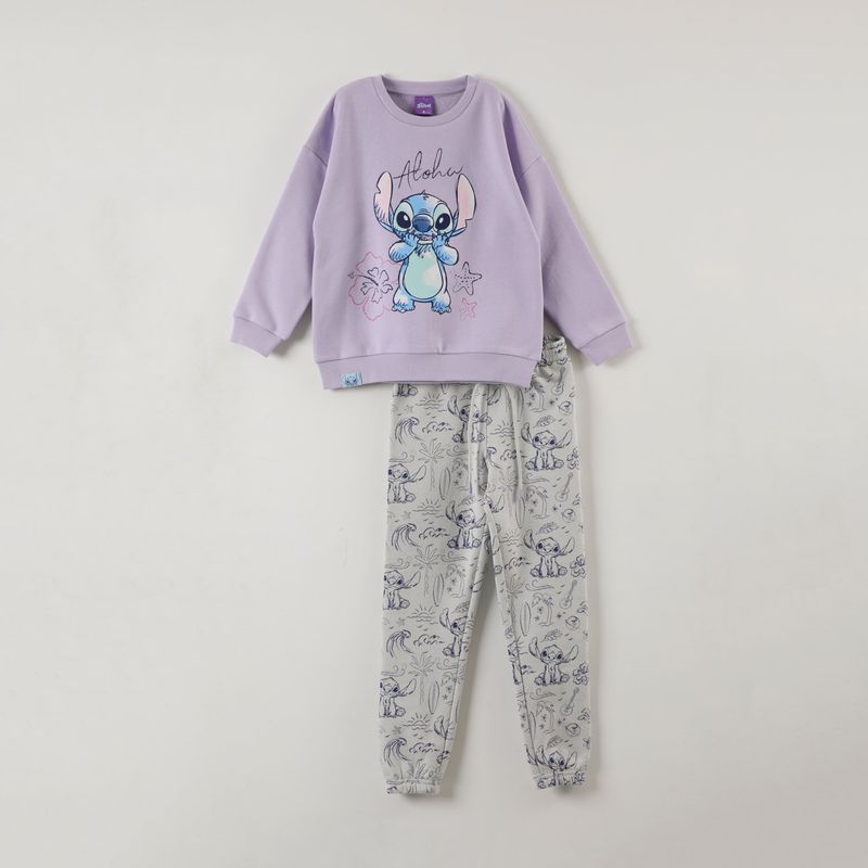 DISNEY - Buzo Niña Lilo & Stitch Flowers Lila Disney