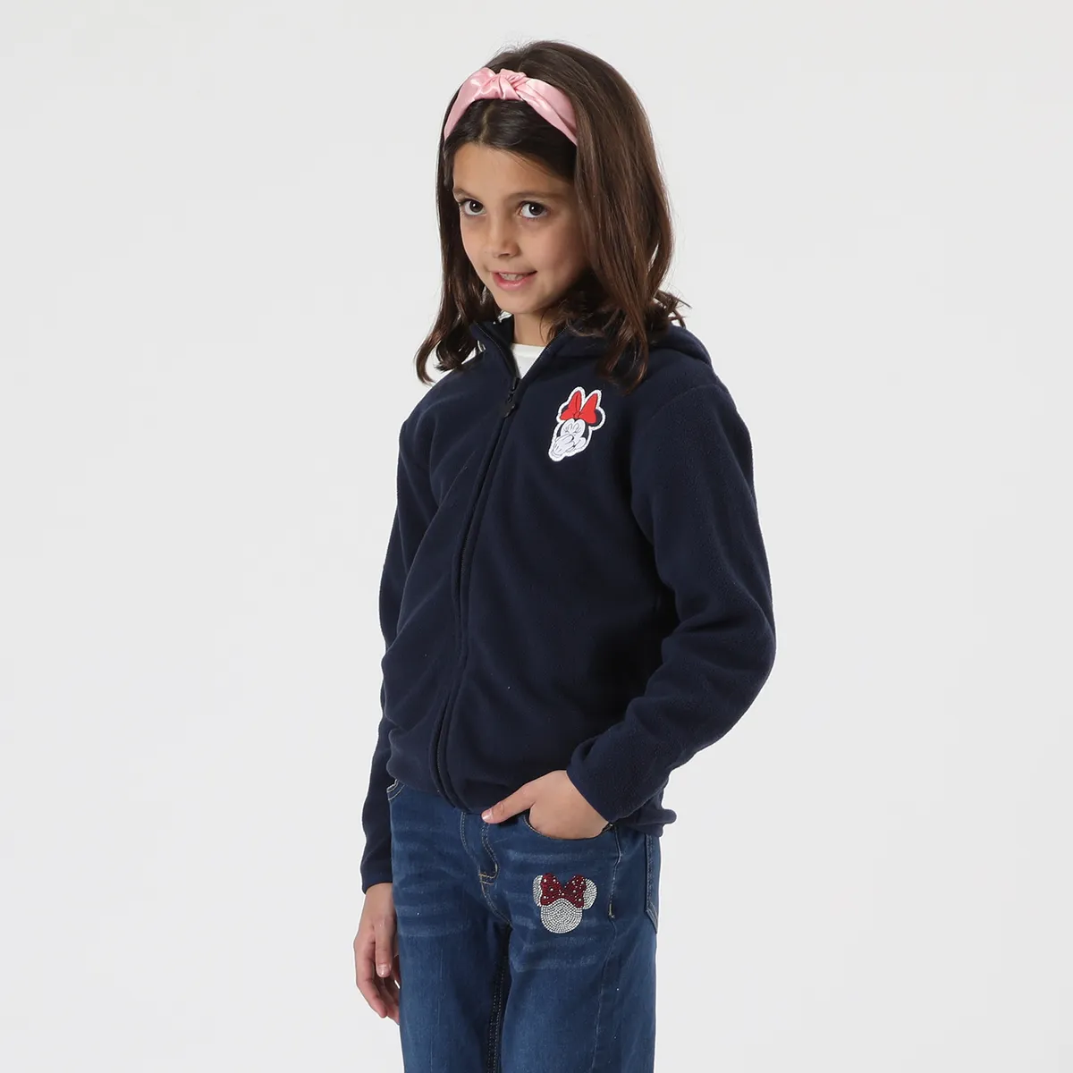 DISNEY - Polar Escolar Niña Minnie Logo Azul Disney