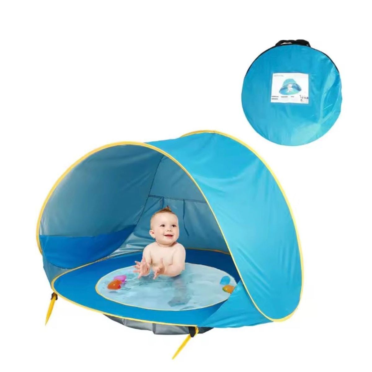 Carpa de juego infantil con piscina para bebes azul, marca GENERICO - Foto Principal