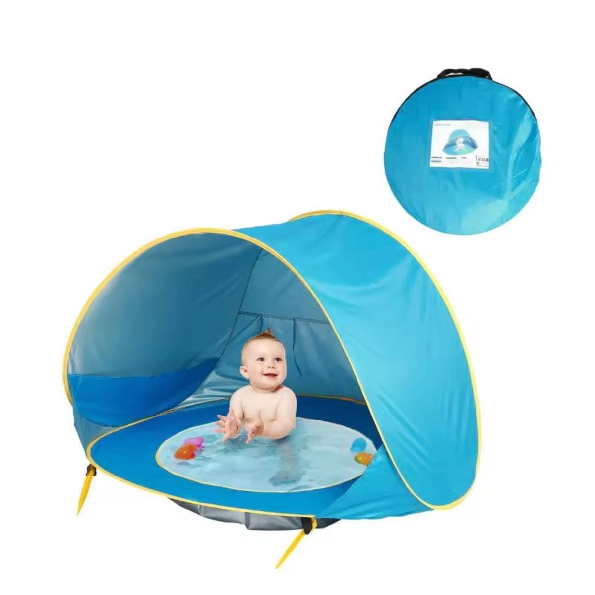 Carpa de juego infantil con piscina para bebes azul, marca GENERICO - Foto Principal