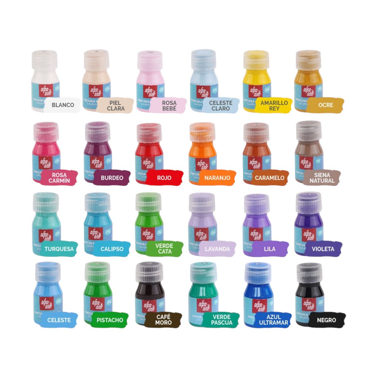 GENERICO - Set de 24 Pinturas Acrilicas 40 ml - Alpa Arte