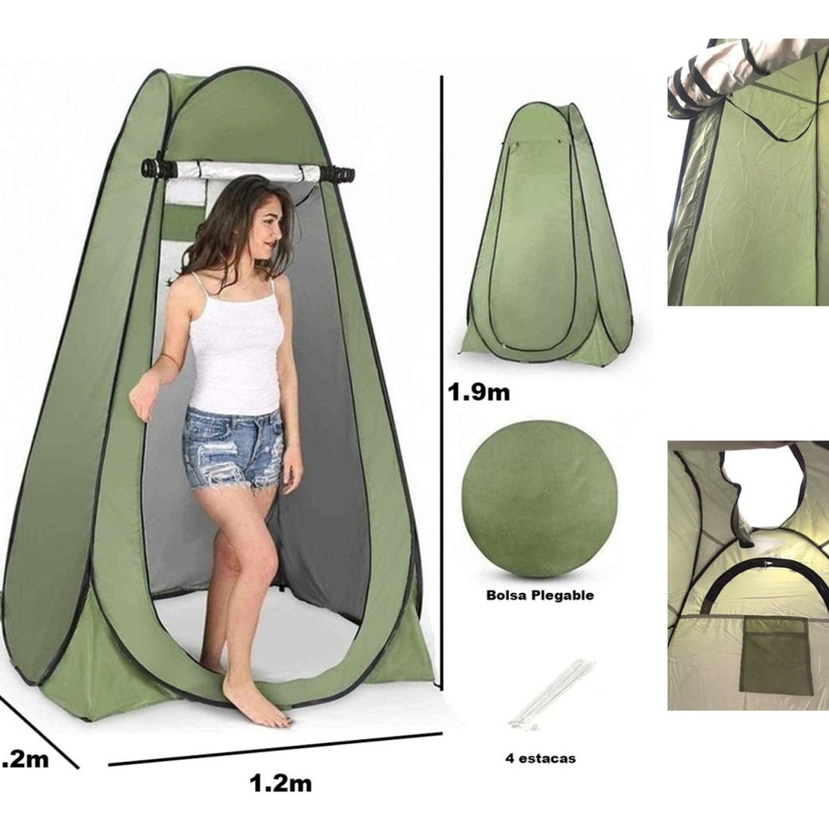 GENERICO - Carpa Caseta D Baño Vestidor Portátil Para Camping 1 Persona