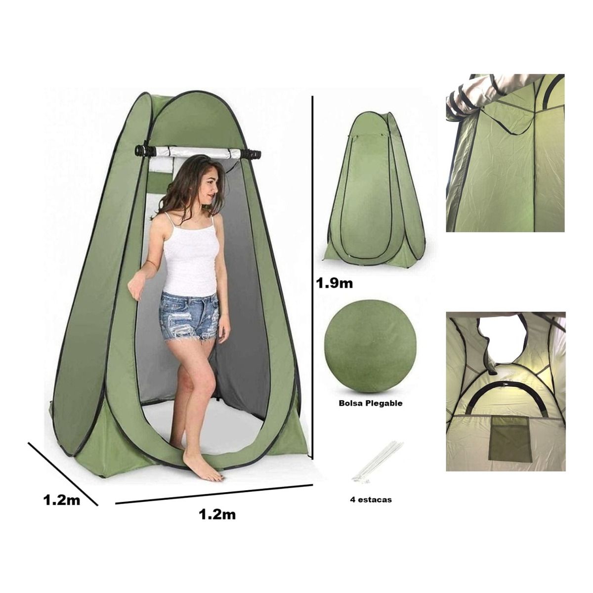 GENERICO - Carpa Caseta D Baño Vestidor Portátil Para Camping 1 Persona