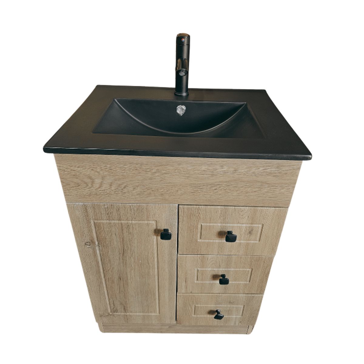 MODERN SPACE - Mueble Vanitorio 60x47 Cm Termolaminado Café Completo