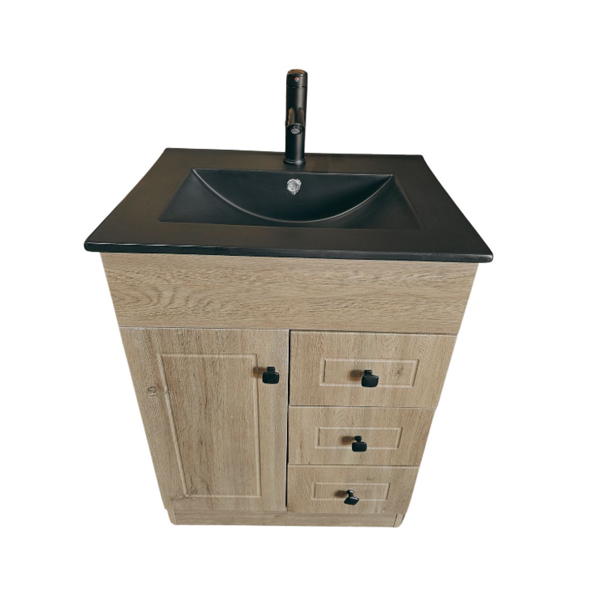 MODERN SPACE - Mueble Vanitorio 60x47 Cm Termolaminado Café Completo