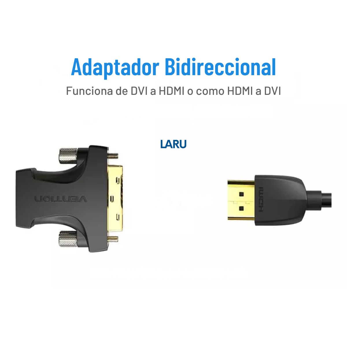 VENTION - Adaptador Conversor Dvi 24+1 Macho A Hdmi Hembra Vention Oro