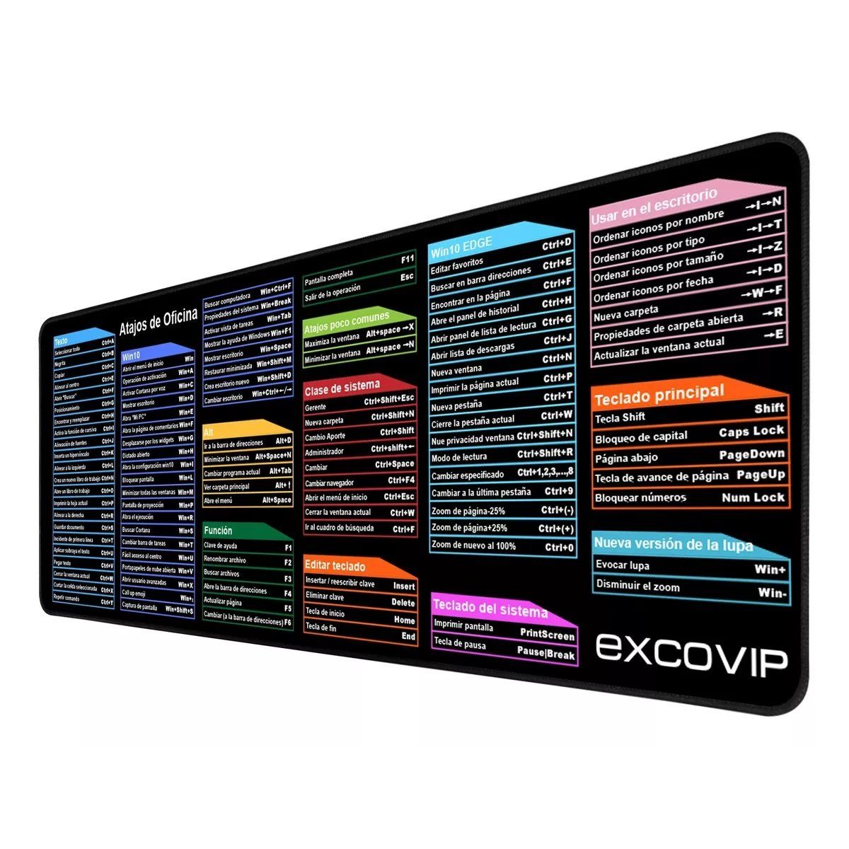 GENERICO - Alfombrilla Mousepad Oficina Atajos Shortcut Keys Para Windows