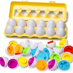 GENERICO - Huevos Juguete Para Niños 12 Piezas Juego Didáctico Encaje