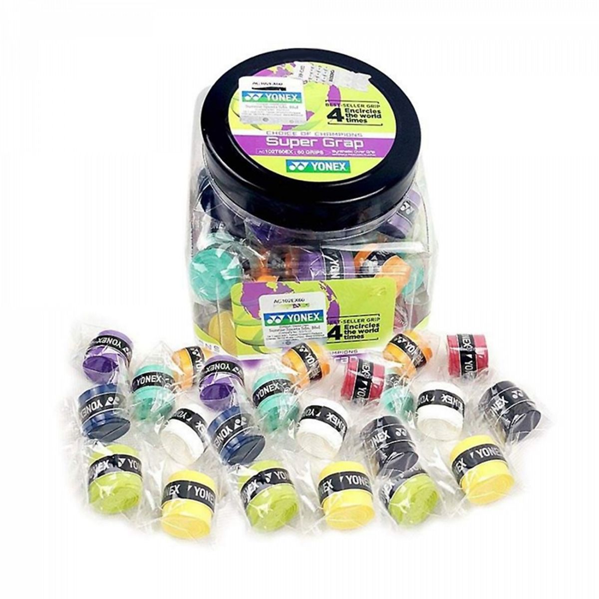 YONEX - OVERGRIP YONEX SUPER GRAP MULTICOLOR JARRO X60