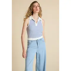 IO - Polera Sin Mangas Celeste Mujer
