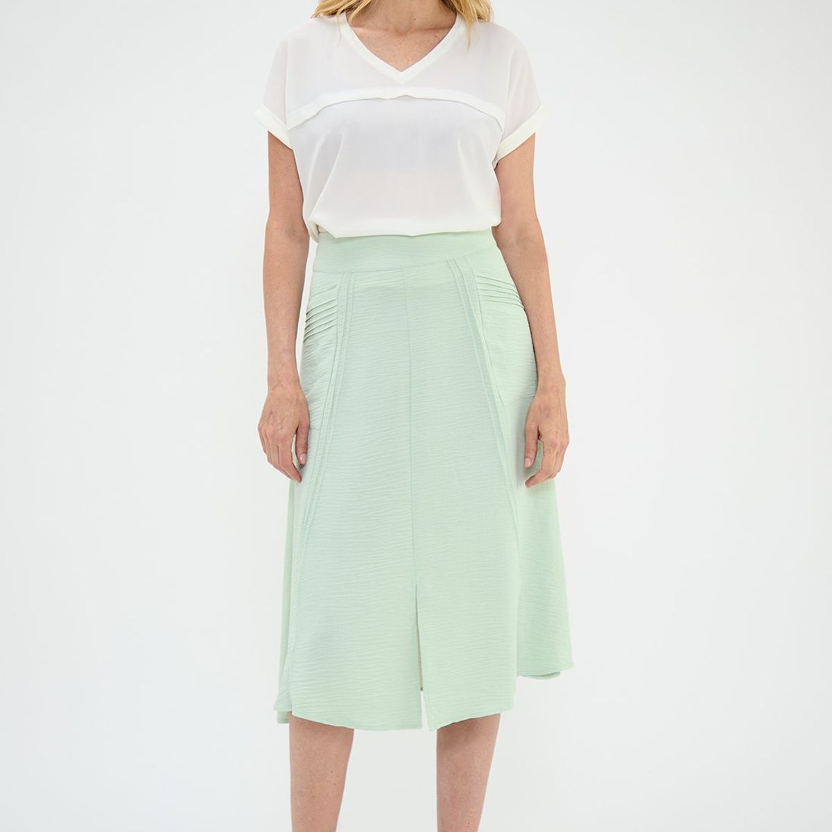 MA GRIFFE - Falda Larga Verde Agua Mujer Magriffe