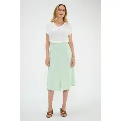 MA GRIFFE - Falda Larga Verde Agua Mujer Magriffe