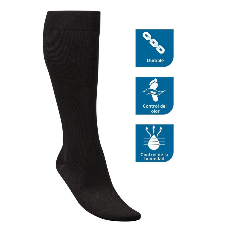 MAXCARE - Calcetin De Compresión Rodilla Punta Cerrada Negro 15-20 L