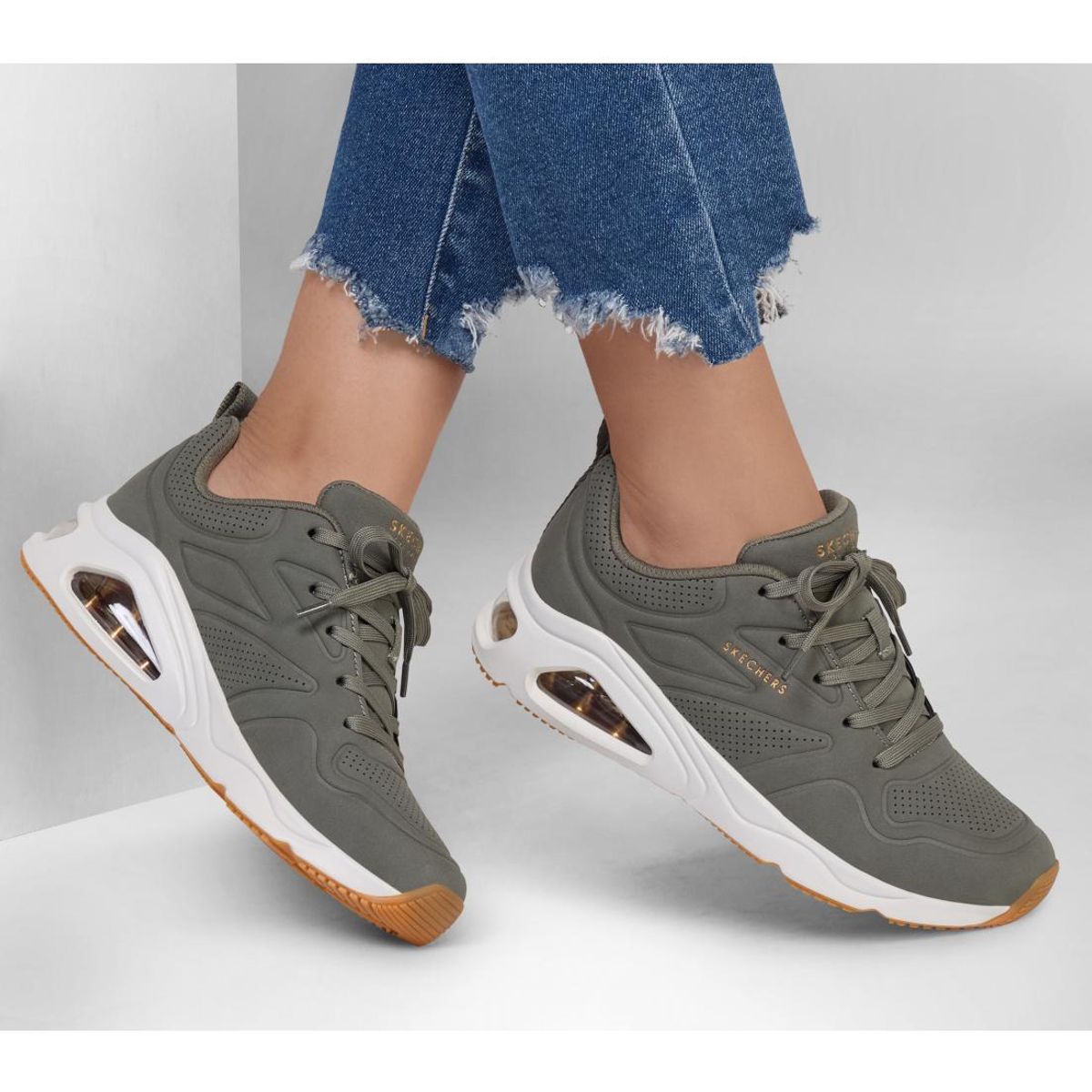 SKECHERS - Zapatilla Mujer TresAir Uno Ah-Mazing Verde Skechers