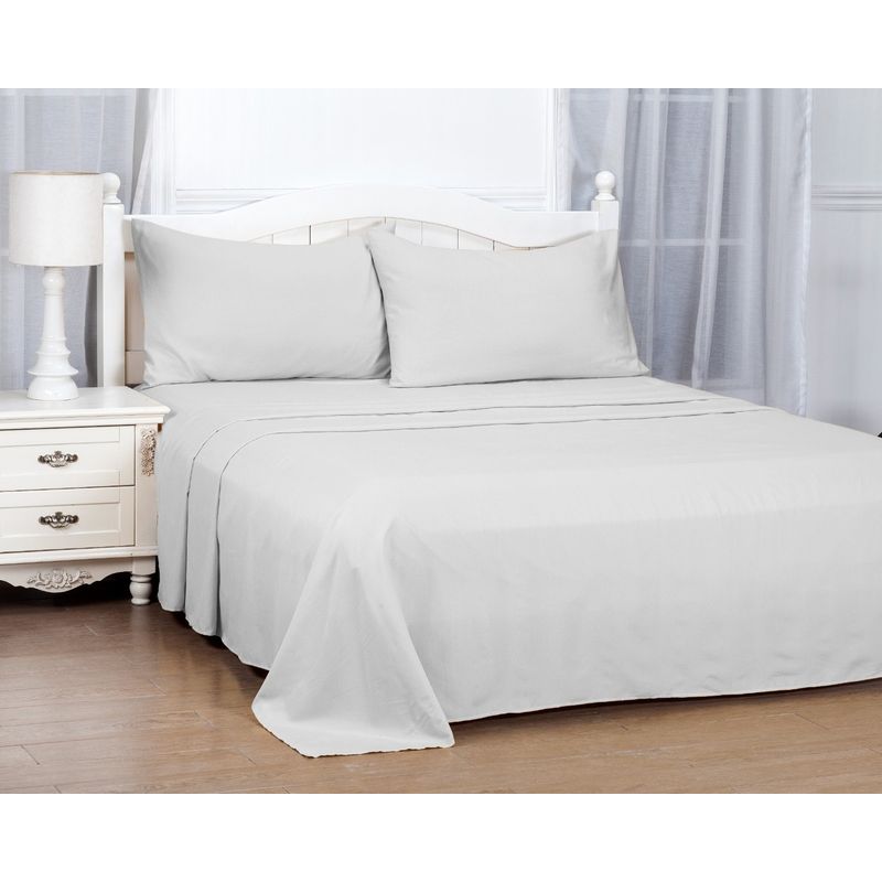 CLEMS CORTINAS - Set de Sábanas King Gris Claro