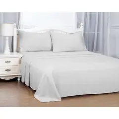 CLEMS CORTINAS - Set de Sábanas King Gris Claro