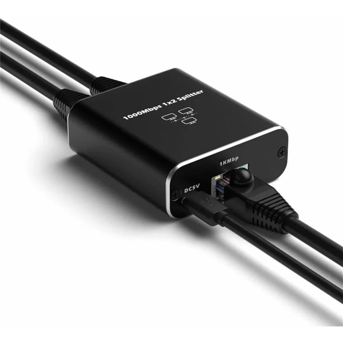 GENERICO - Adaptador Splitter Red Rj45 Lan Ethernet 1gbps + Cable Carga