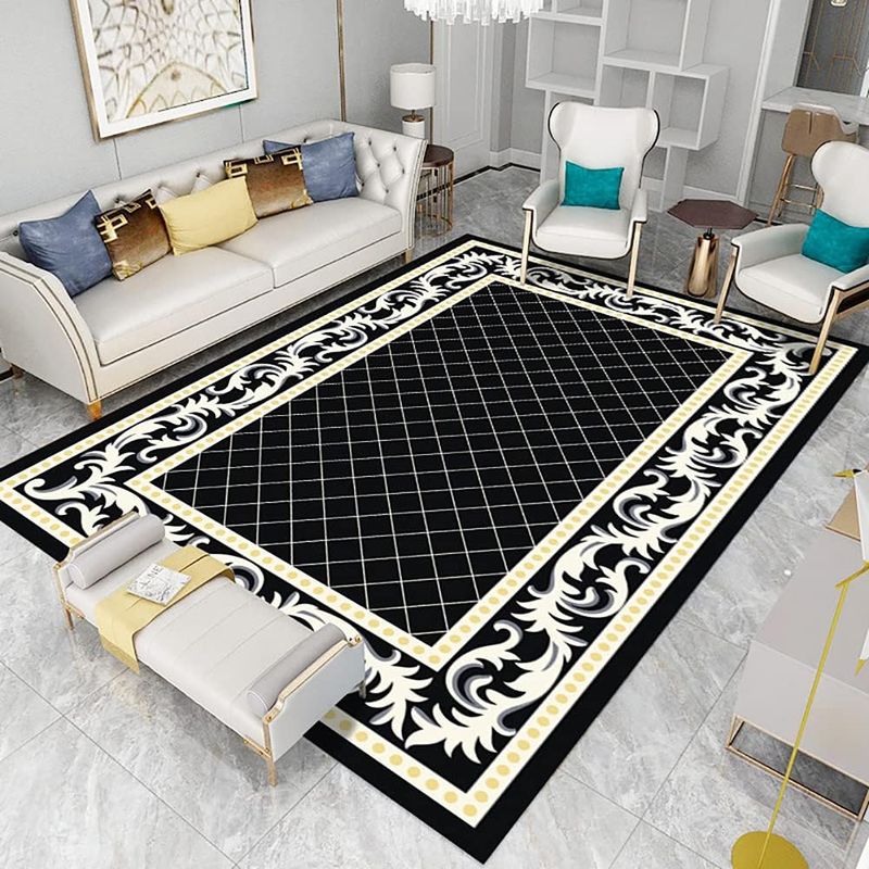 GENERICO - ALFOMBRA ANTIDESLIZANTE 180x200 CM CON DISEÑO CUADROS NEGROS TF