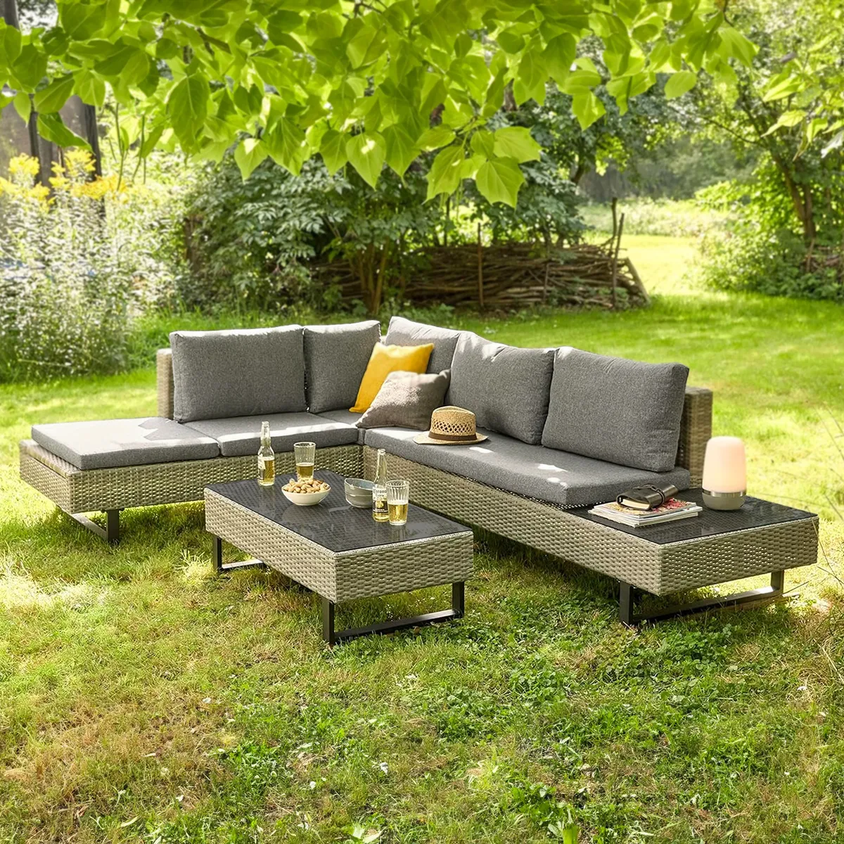 NOVAHUS - Set De Terraza 3 Piezas Sorrento Gris