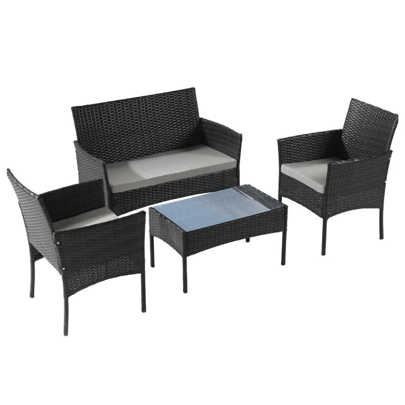 NOVAHUS - Set Terraza 4 Piezas Positano Eco Negro