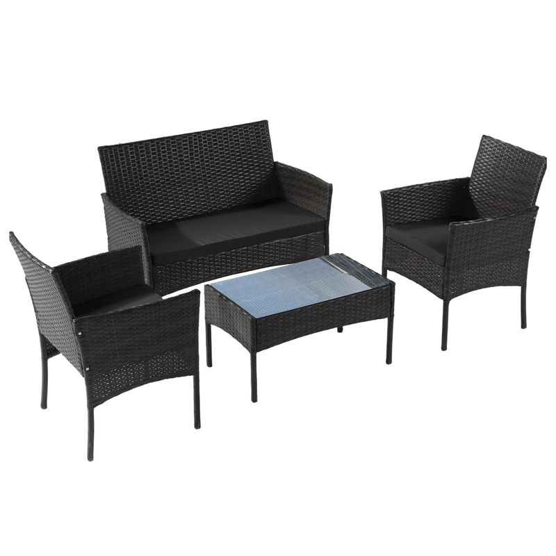 NOVAHUS - Set Terraza 4 Piezas Positano II Negro