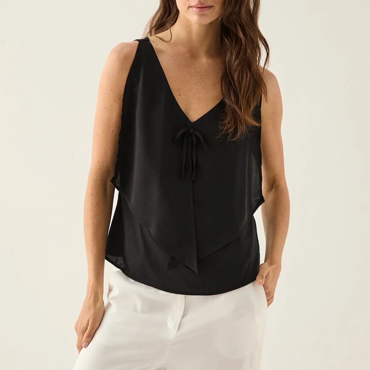 ASH - Blusa Sin Mangas Negro Mujer Ash