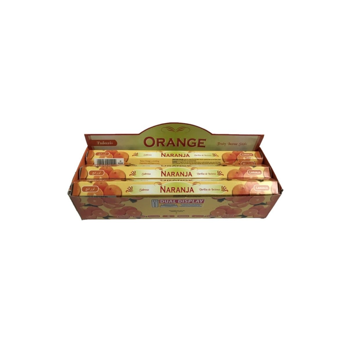 GENERICO - Incienso Aroma Naranja Caja 6 Tubos Hexagonales 120 Varas