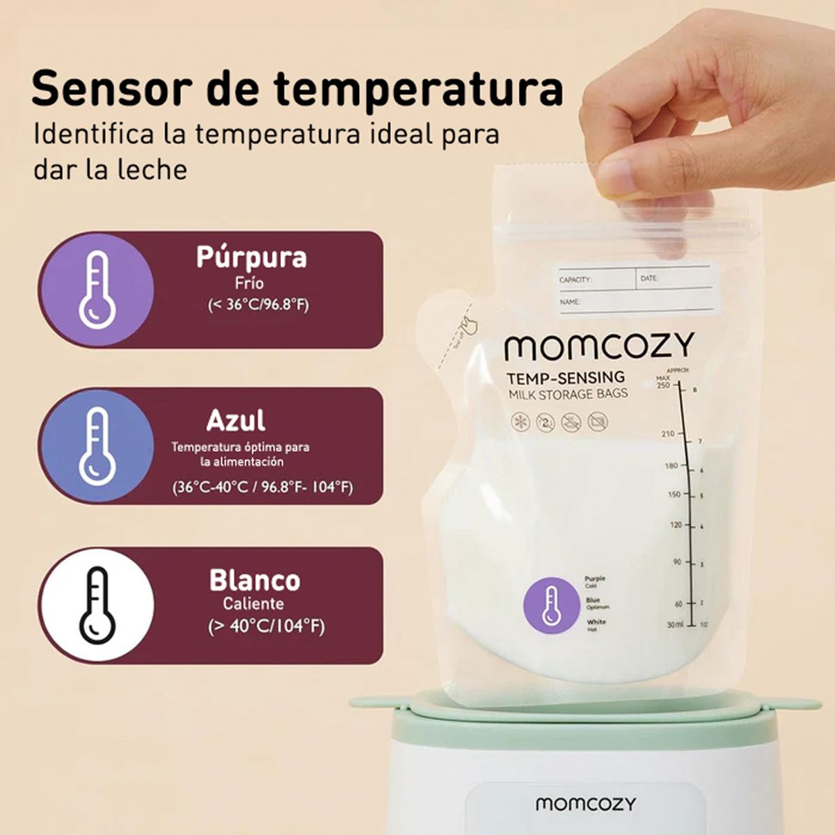 MOMCOZY - Bolsas para Almacenar Leche Materna con Boquilla x 60uds
