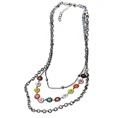 VIVAFELICIA - Collar Gargantilla Florecitas Plateado