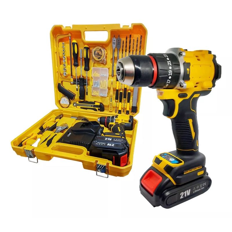 OFERTABKN - Taladro Inalámbrico Recargable + Set De Herramientas Maleta