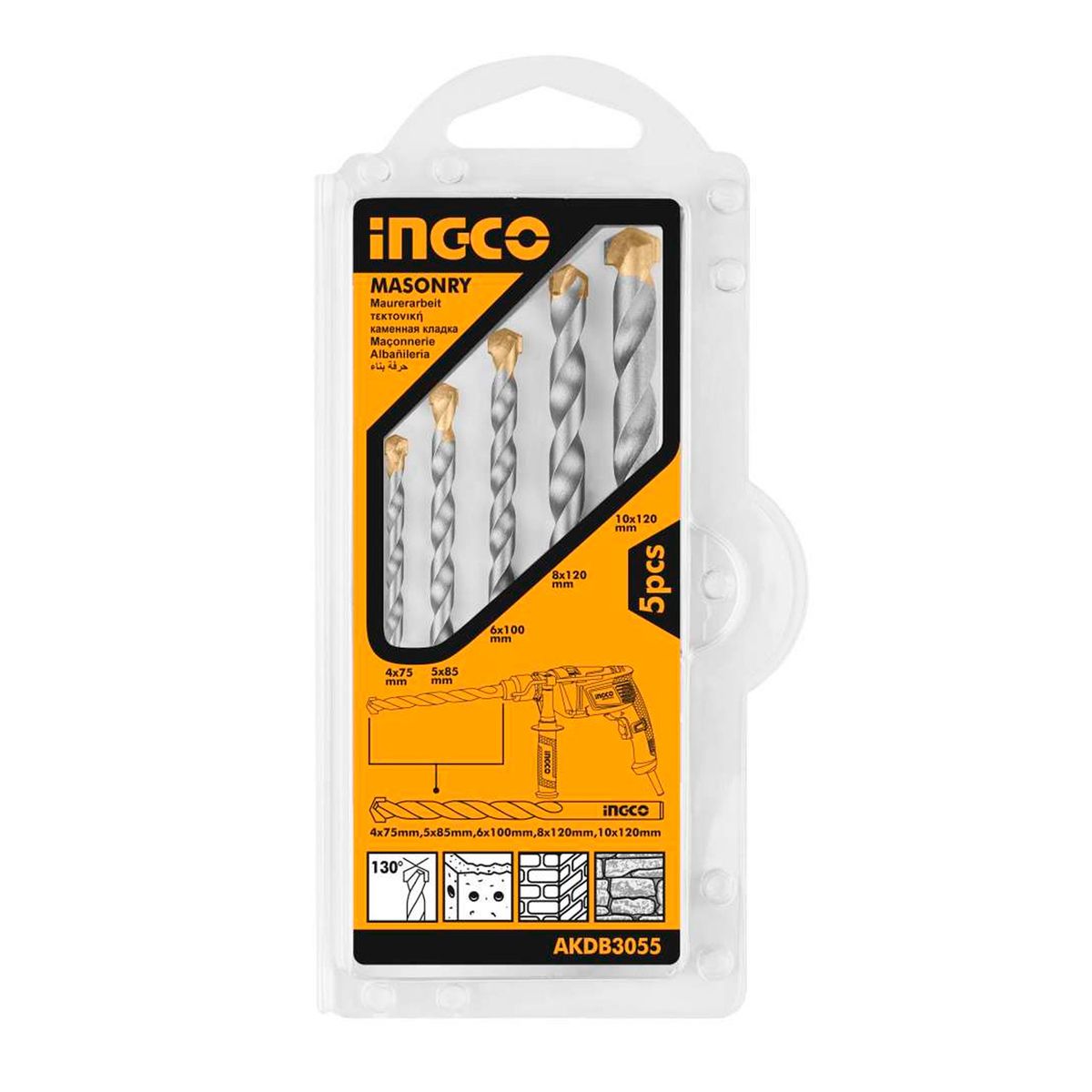 INGCO - Set Brocas para Concreto 5 Piezas 4 - 10mm