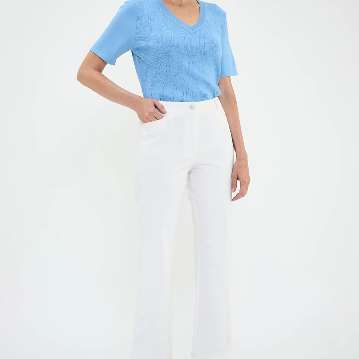 MA GRIFFE - Pantalon Crudo Mujer Magriffe