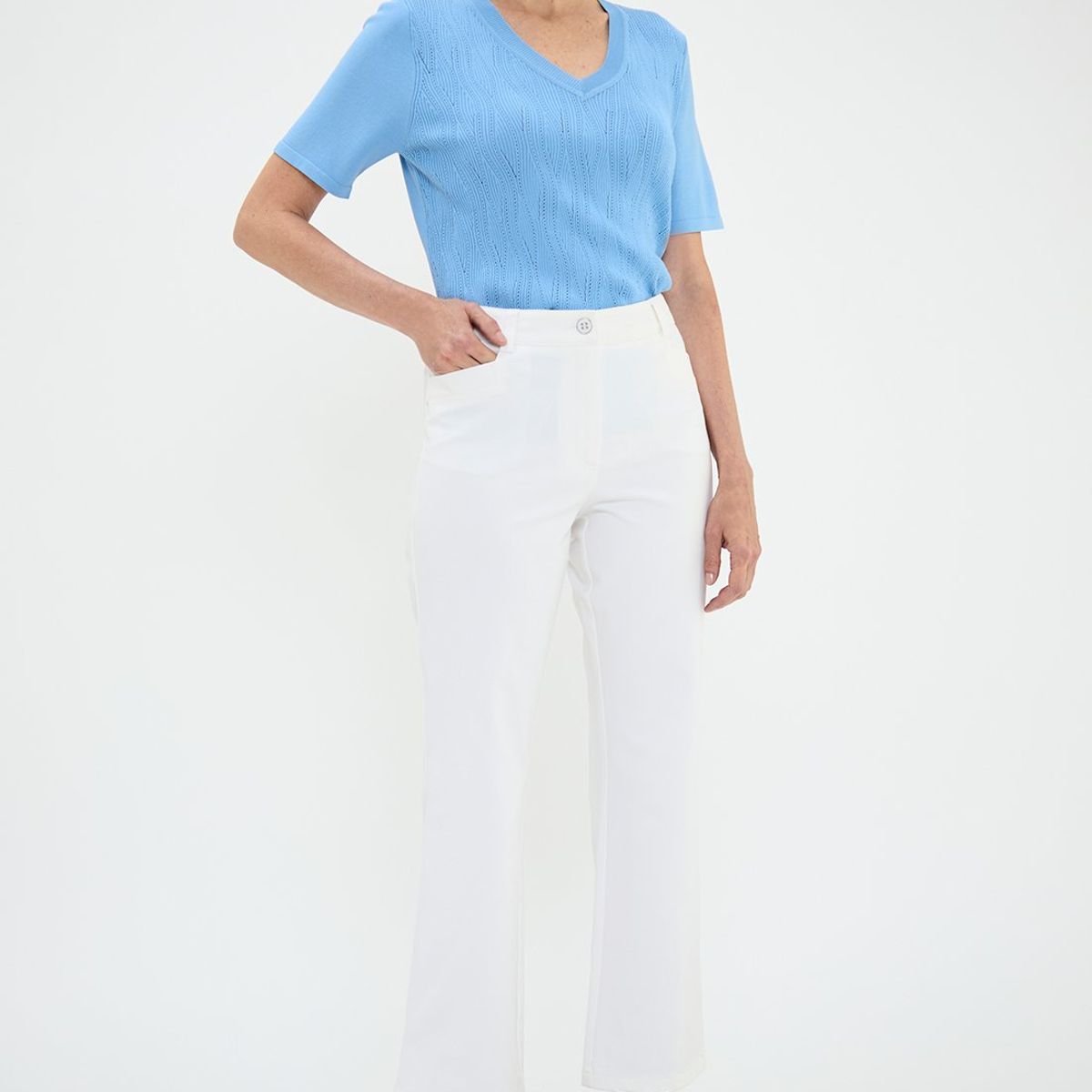 MA GRIFFE - Pantalon Crudo Mujer Magriffe