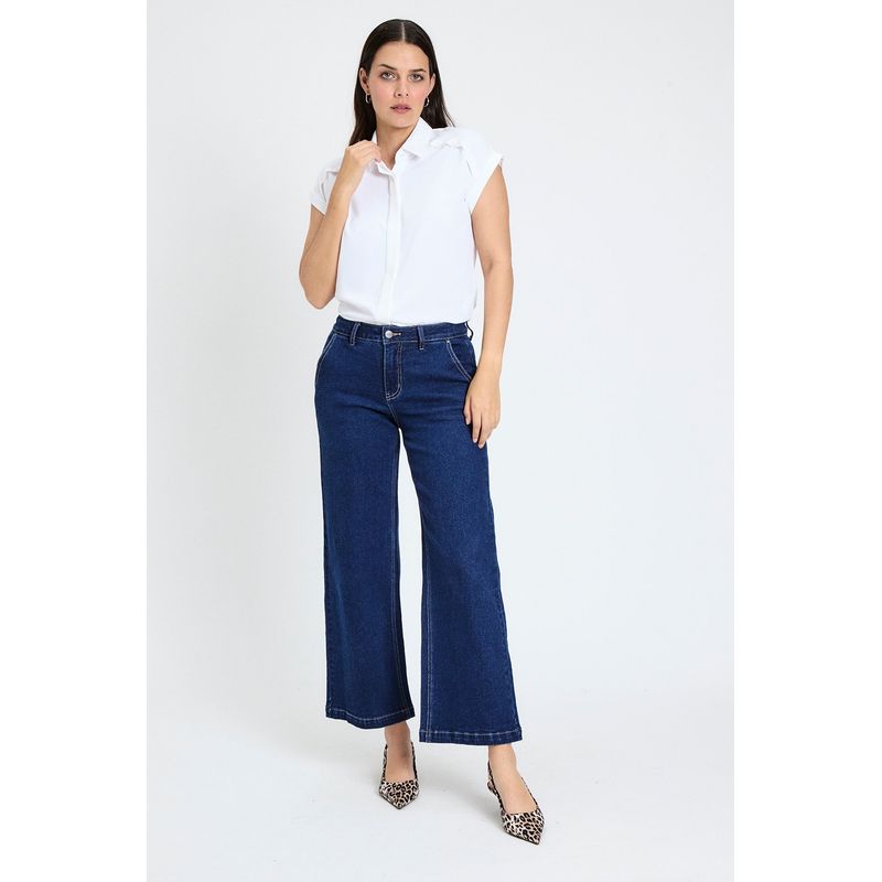 ASH - Jeans Wide Azul Marino Mujer Ash