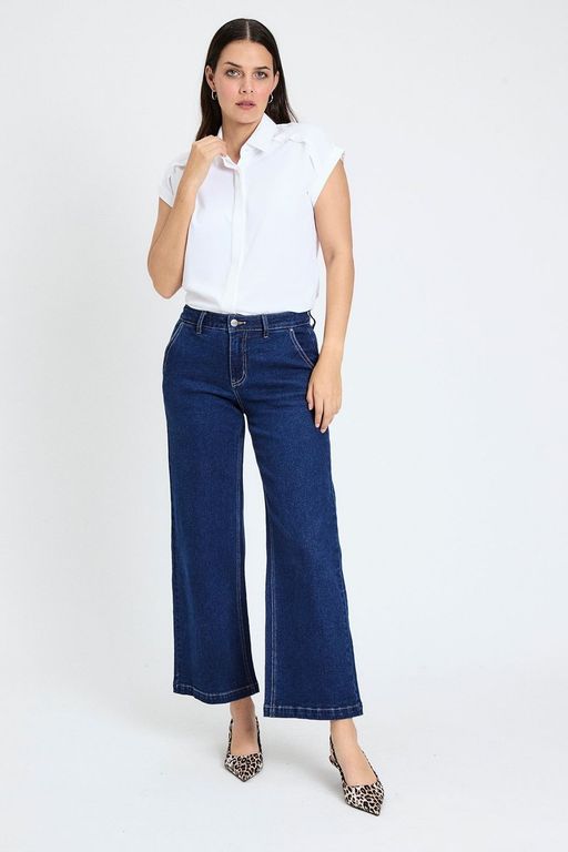 ASH Jeans Wide Azul Marino Mujer Ash | Falabella Chile